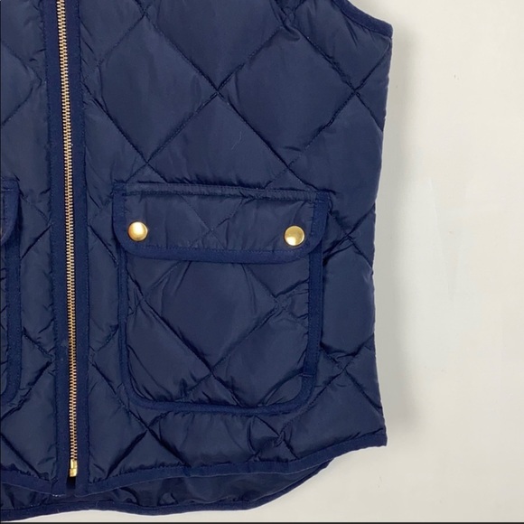 J Crew Navy w Gold Accents Down PufferVest S - Picture 7 of 10